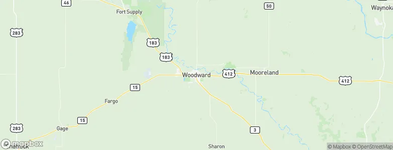 Woodward, United States Map