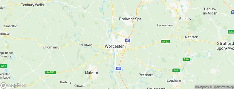Worcester District, United Kingdom Map