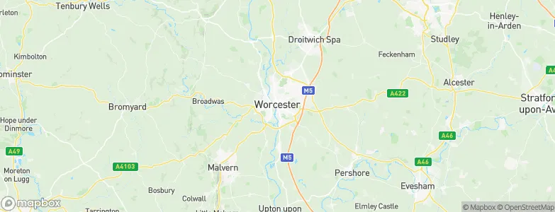 Worcester, United Kingdom Map