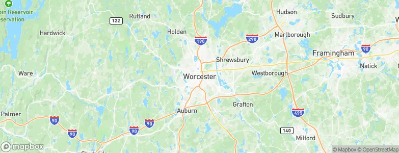 Worcester, United States Map
