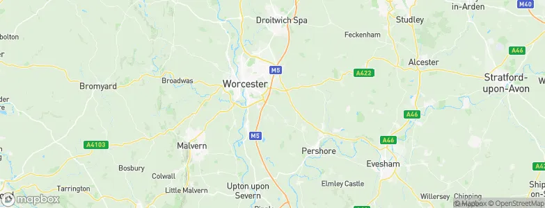 Worcestershire, United Kingdom Map