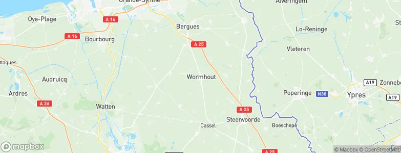Wormhout, France Map