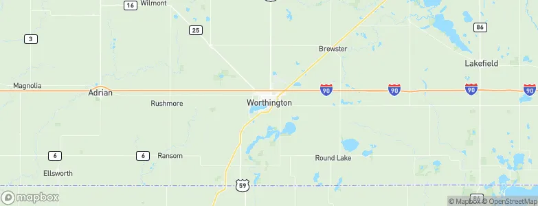 Worthington, United States Map
