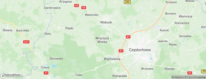 Wręczyca Wielka, Poland Map