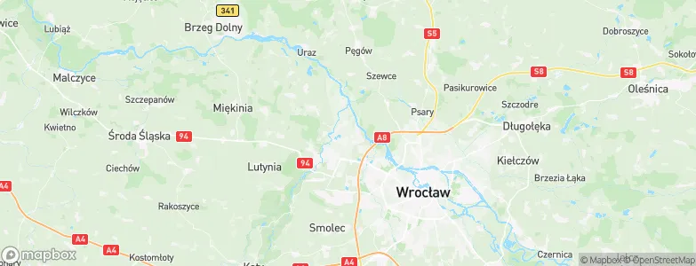 Wrocław Pracze, Poland Map