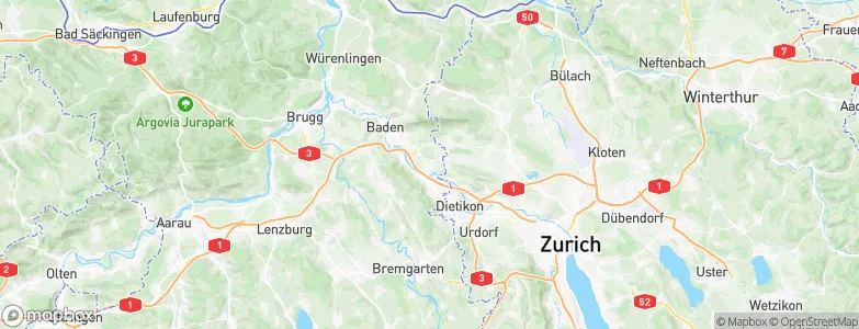 Würenlos, Switzerland Map
