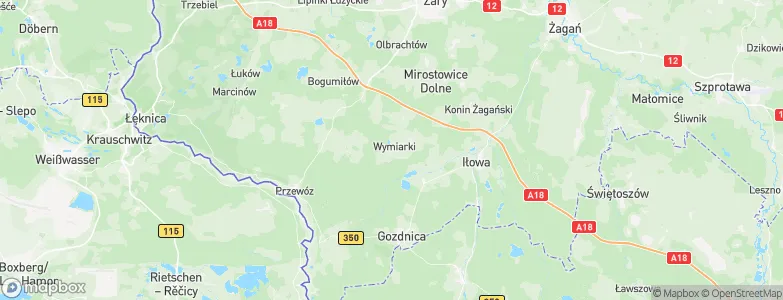 Wymiarki, Poland Map