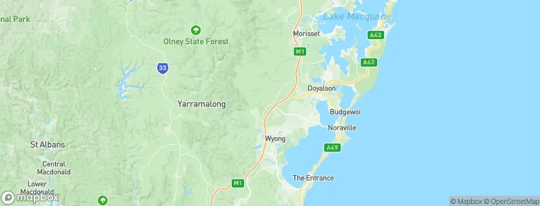 Wyong Shire, Australia Map