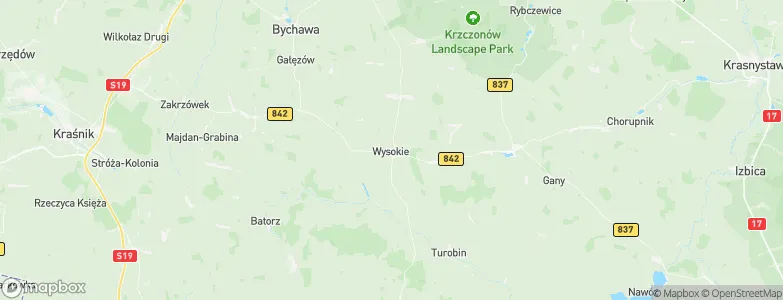 Wysokie, Poland Map