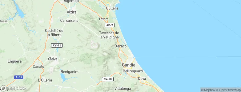 Xeraco,Jaraco, Spain Map