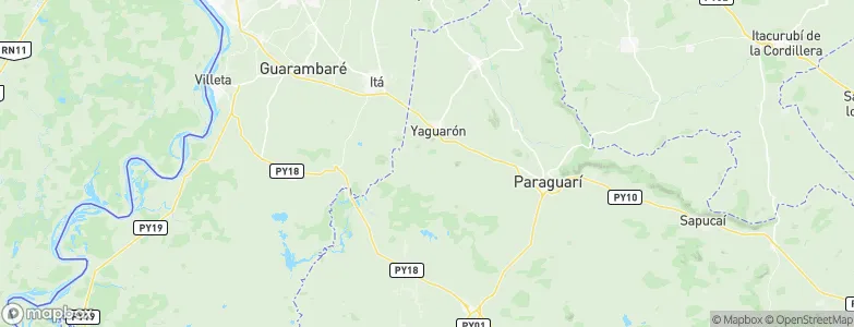 Yaguarón, Paraguay Map