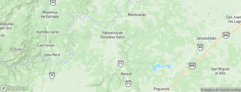 Yahualica de González Gallo, Mexico Map