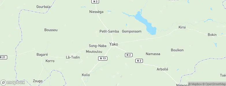 Yako, Burkina Faso Map