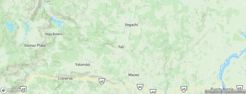 Yalí, Colombia Map