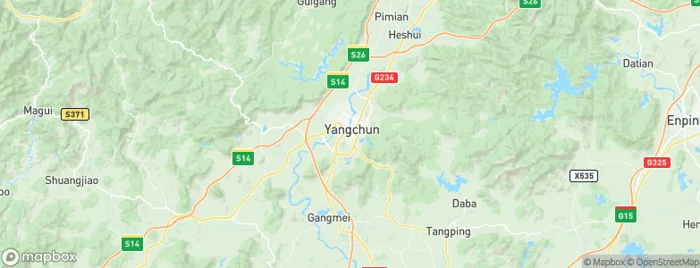 Yangchun, China Map