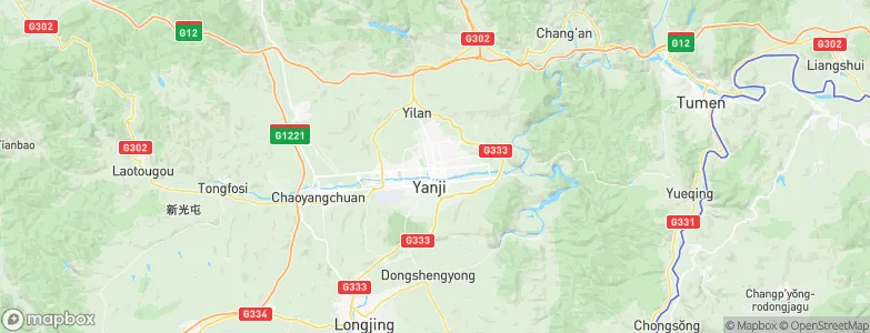 Yanji, China Map