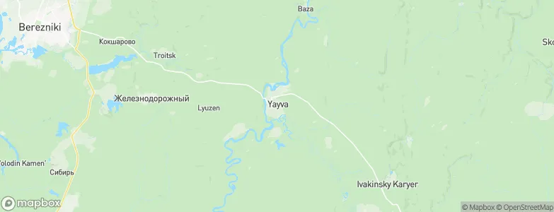 Yayva, Russia Map