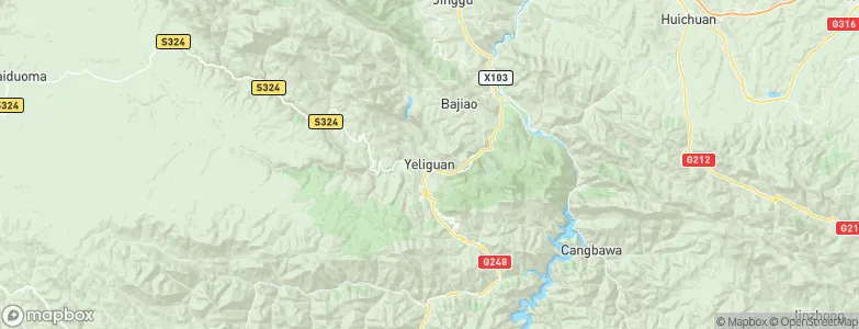 Yeliguan, China Map