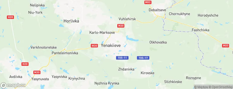 Yenakiyeve, Ukraine Map