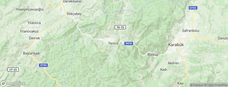 Yenice, Turkey Map