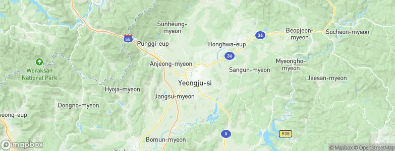 Yeongju, South Korea Map