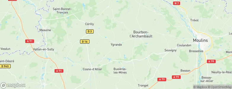 Ygrande, France Map