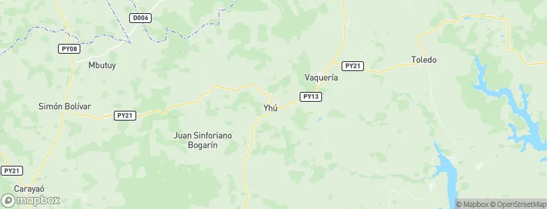 Yhú, Paraguay Map