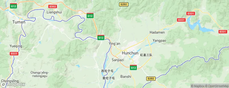 Ying’an, China Map