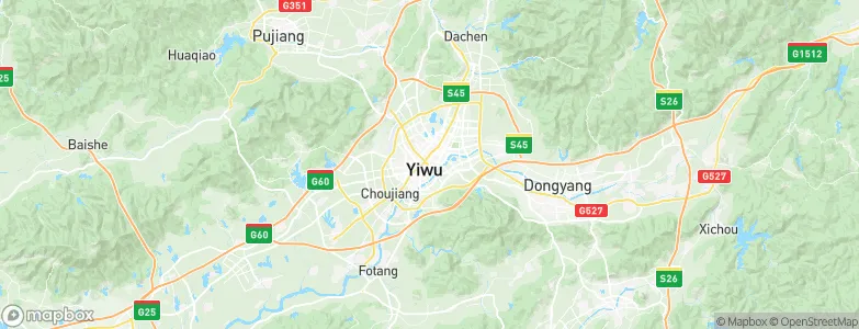 Yiwu, China Map