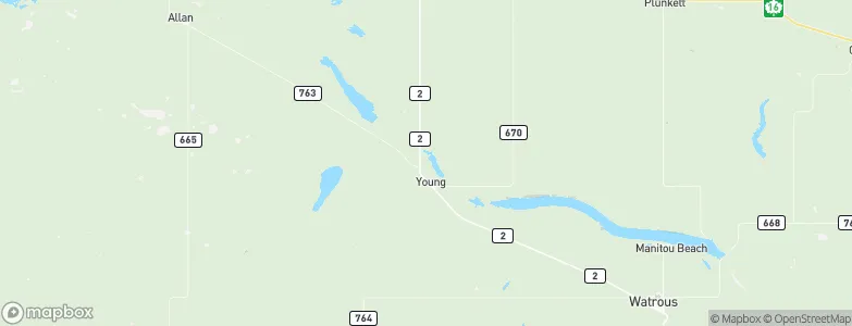 Young, Canada Map