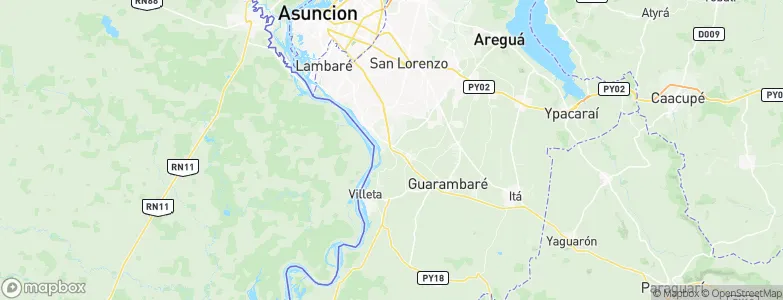 Ypané, Paraguay Map