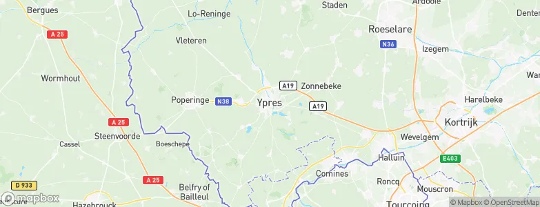 Ypres, Belgium Map