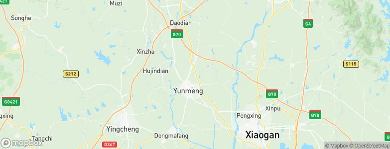 Yunmeng Chengguanzhen, China Map