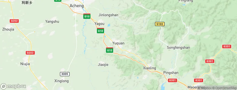Yuquan, China Map