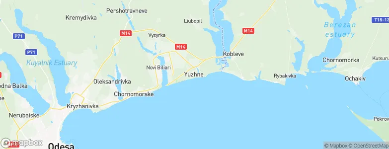 Yuzhne, Ukraine Map