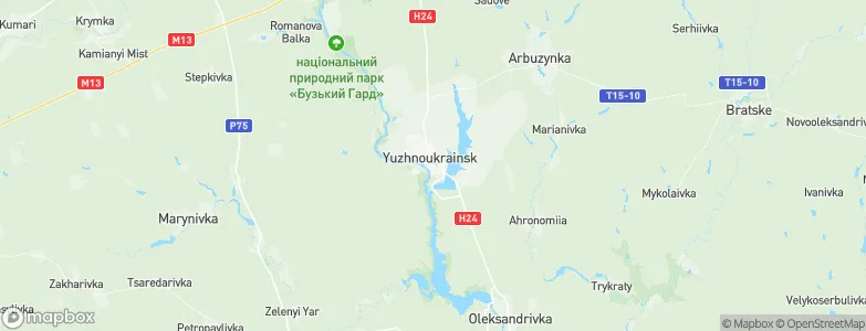 Yuzhnoukrainsk, Ukraine Map