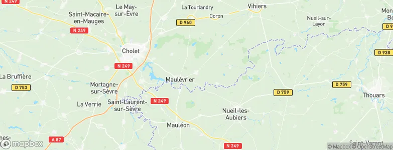 Yzernay, France Map