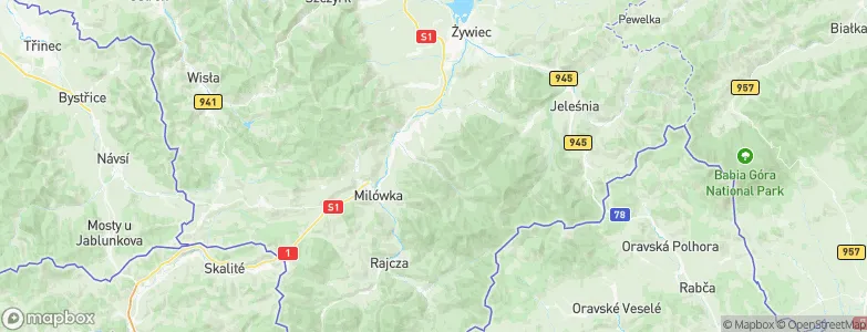 Żabnica, Poland Map