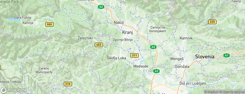 Žabnica, Slovenia Map