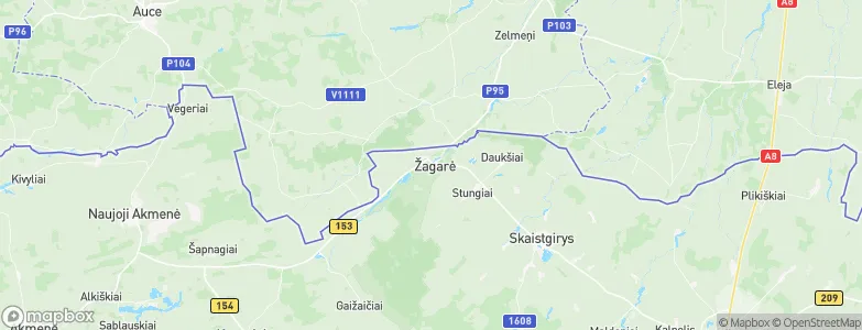 Žagarė, Lithuania Map