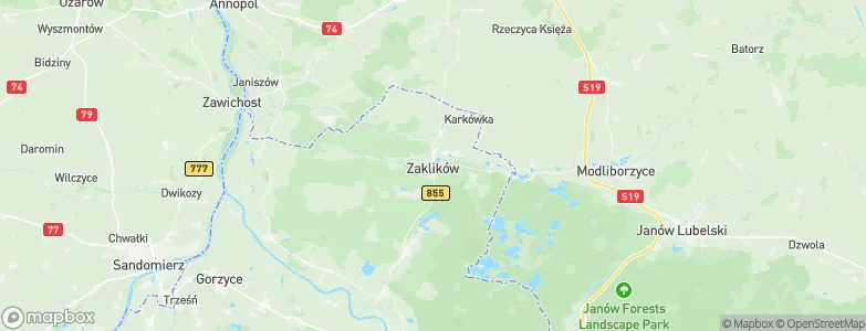 Zaklików, Poland Map