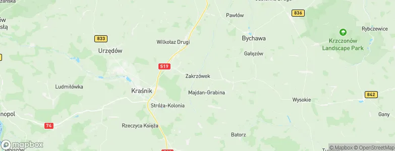 Zakrzówek, Poland Map