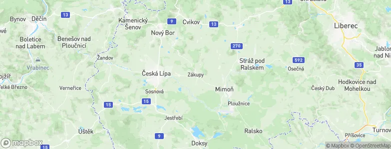 Zákupy, Czechia Map