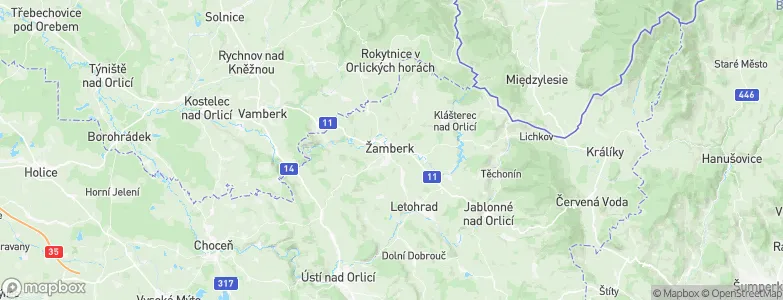 Žamberk, Czechia Map