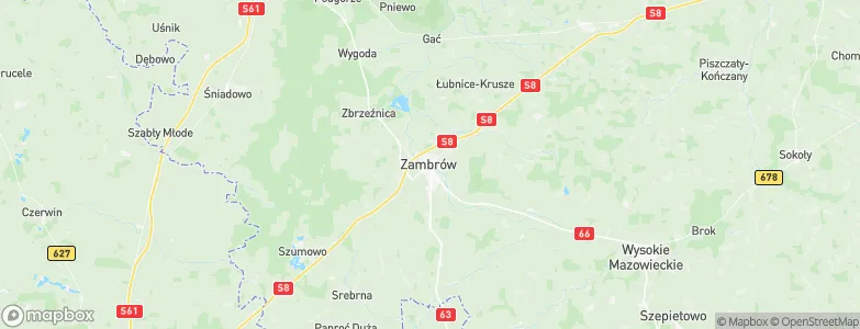 Zambrów, Poland Map