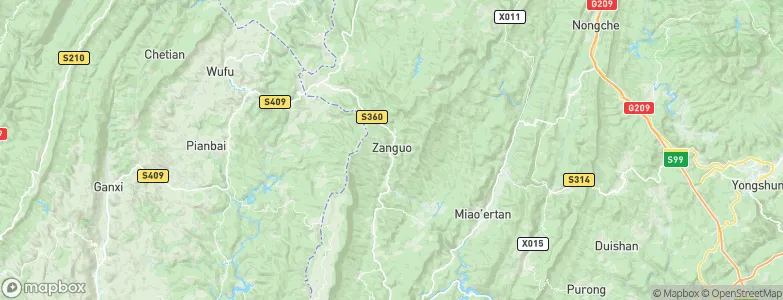 Zanguoping, China Map