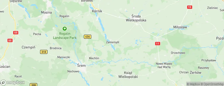 Zaniemyśl, Poland Map