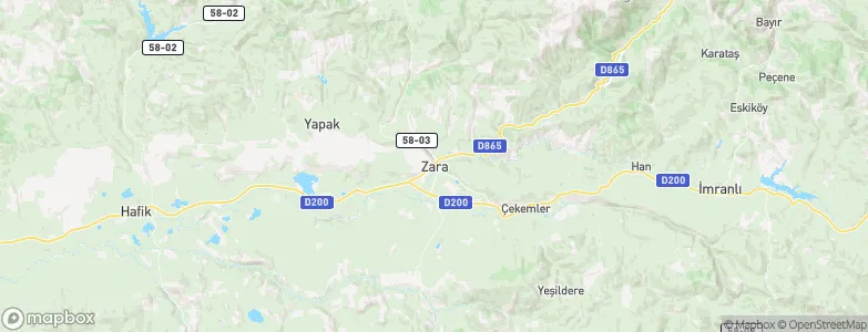 Zara, Turkey Map