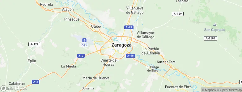 Zaragoza, Spain Map