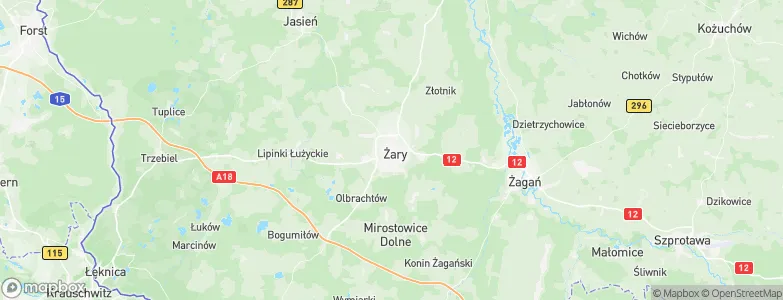 Żary, Poland Map